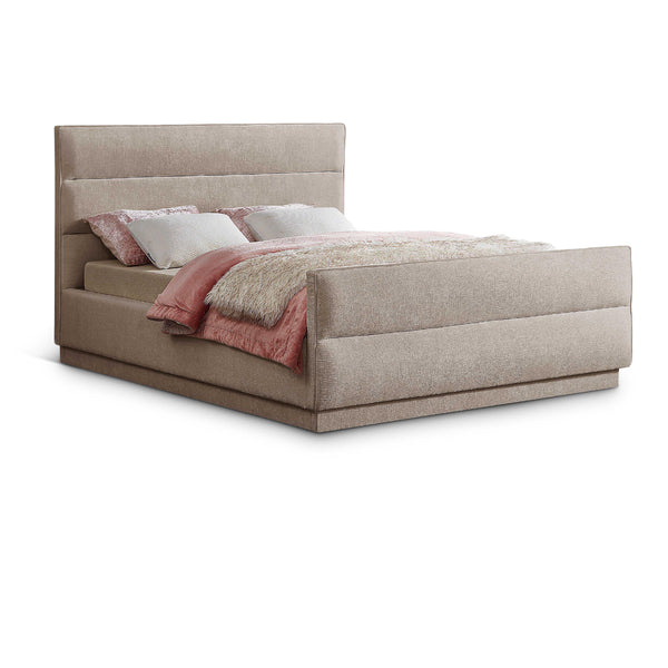 Meridian Paxton Beige Chenille Fabric Full Bed (3 Boxes) IMAGE 1