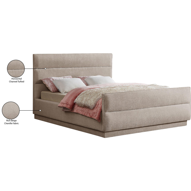 Meridian Paxton Beige Chenille Fabric Queen Bed (3 Boxes) IMAGE 8