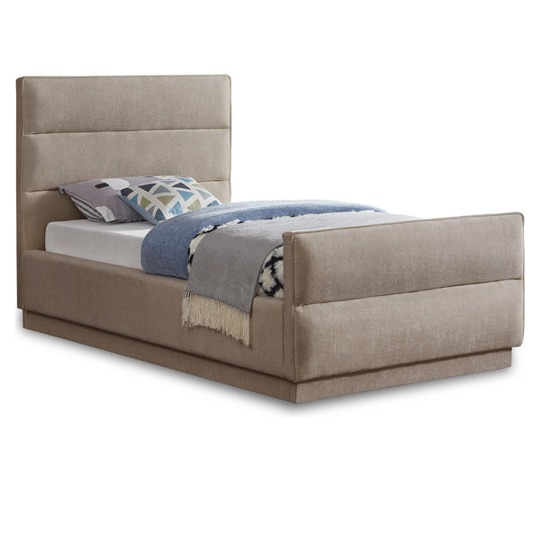 Meridian Paxton Beige Chenille Fabric Twin Bed (3 Boxes) IMAGE 1