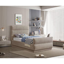 Meridian Paxton Beige Chenille Fabric Twin Bed (3 Boxes) IMAGE 2