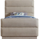 Meridian Paxton Beige Chenille Fabric Twin Bed (3 Boxes) IMAGE 3