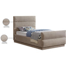 Meridian Paxton Beige Chenille Fabric Twin Bed (3 Boxes) IMAGE 8