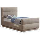 Meridian Paxton Beige Chenille Fabric Twin Bed (3 Boxes) IMAGE 9