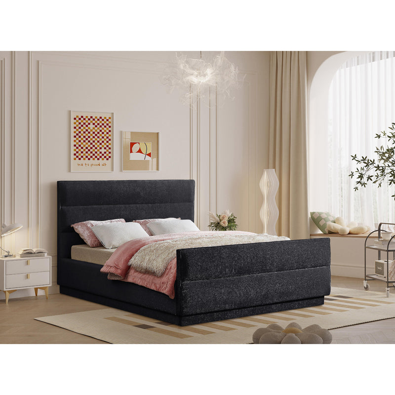 Meridian Paxton Black Chenille Fabric Full Bed (3 Boxes) IMAGE 2