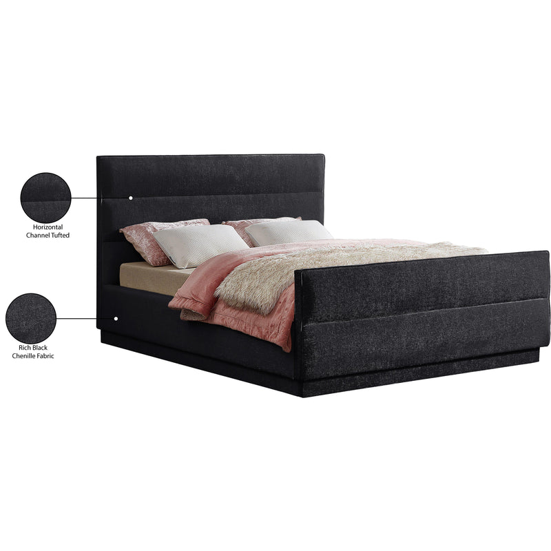 Meridian Paxton Black Chenille Fabric Full Bed (3 Boxes) IMAGE 8