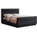 Meridian Paxton Black Chenille Fabric King Bed (3 Boxes) IMAGE 9