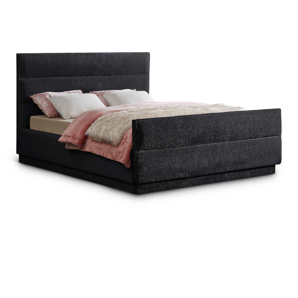 Meridian Paxton Black Chenille Fabric Queen Bed (3 Boxes) IMAGE 1