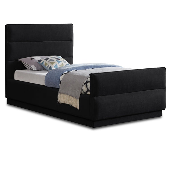 Meridian Paxton Black Chenille Fabric Twin Bed (3 Boxes) IMAGE 1