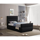 Meridian Paxton Black Chenille Fabric Twin Bed (3 Boxes) IMAGE 2