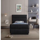 Meridian Paxton Black Chenille Fabric Twin Bed (3 Boxes) IMAGE 4