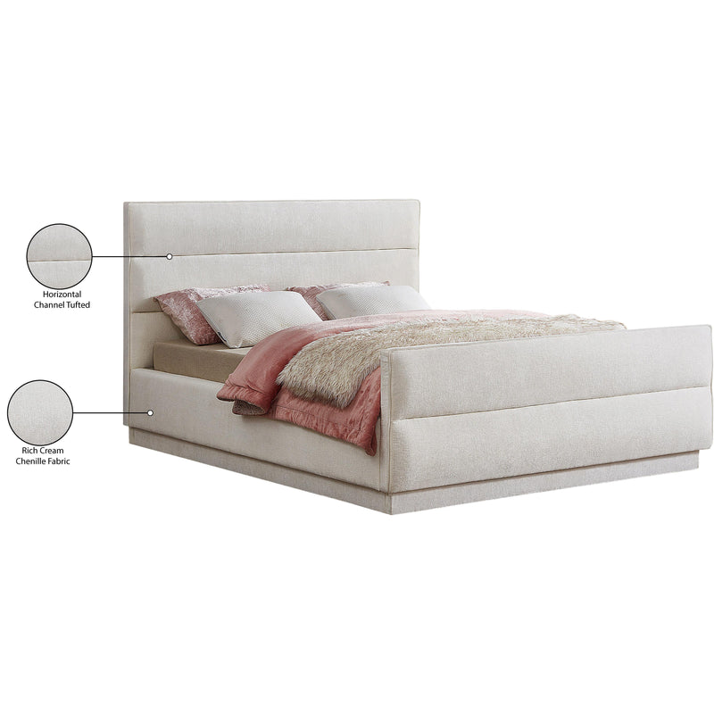 Meridian Paxton Cream Chenille Fabric Full Bed (3 Boxes) IMAGE 8