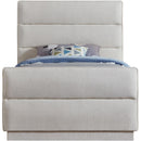 Meridian Paxton Cream Chenille Fabric Twin Bed (3 Boxes) IMAGE 3