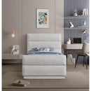 Meridian Paxton Cream Chenille Fabric Twin Bed (3 Boxes) IMAGE 4