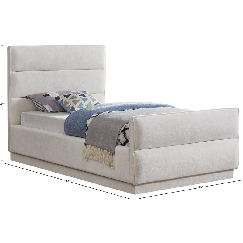 Meridian Paxton Cream Chenille Fabric Twin Bed (3 Boxes) IMAGE 9