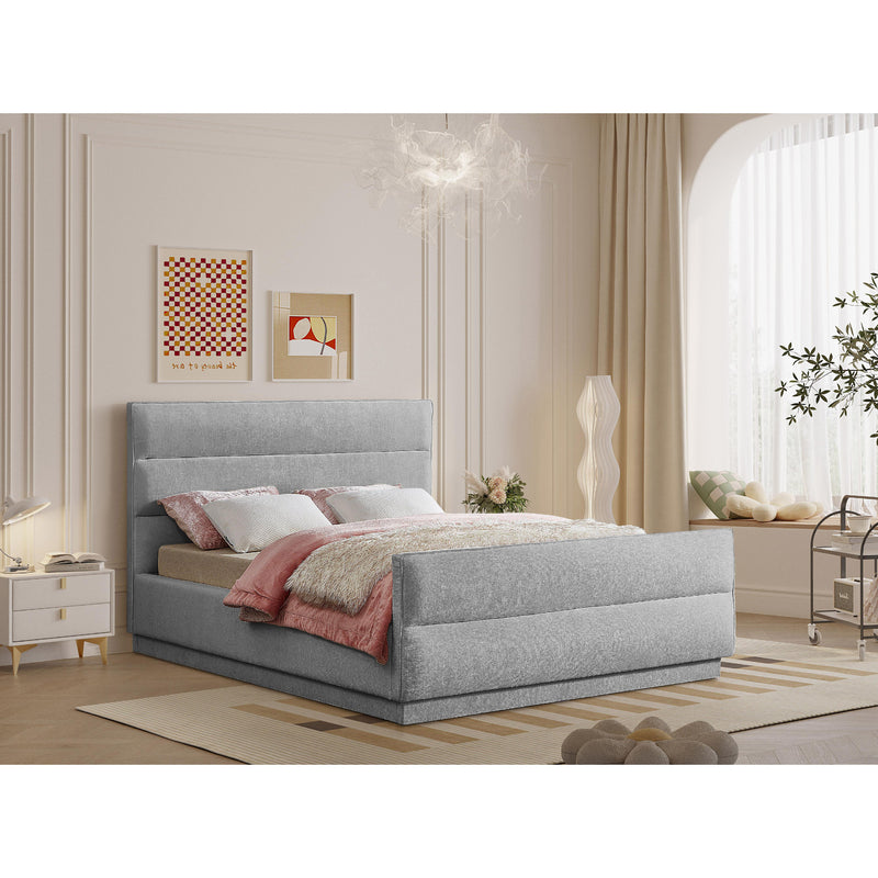 Meridian Paxton Grey Chenille Fabric Full Bed (3 Boxes) IMAGE 2