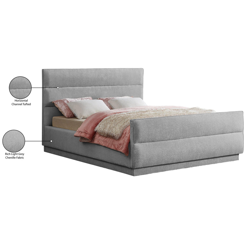Meridian Paxton Grey Chenille Fabric Full Bed (3 Boxes) IMAGE 8