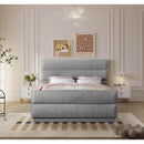 Meridian Paxton Grey Chenille Fabric Queen Bed (3 Boxes) IMAGE 4