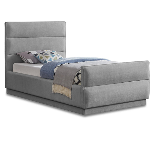 Meridian Paxton Grey Chenille Fabric Twin Bed (3 Boxes) IMAGE 1