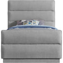Meridian Paxton Grey Chenille Fabric Twin Bed (3 Boxes) IMAGE 3