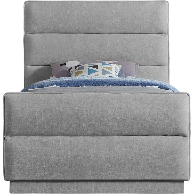 Meridian Paxton Grey Chenille Fabric Twin Bed (3 Boxes) IMAGE 3