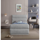 Meridian Paxton Grey Chenille Fabric Twin Bed (3 Boxes) IMAGE 4