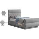 Meridian Paxton Grey Chenille Fabric Twin Bed (3 Boxes) IMAGE 8