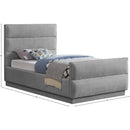 Meridian Paxton Grey Chenille Fabric Twin Bed (3 Boxes) IMAGE 9