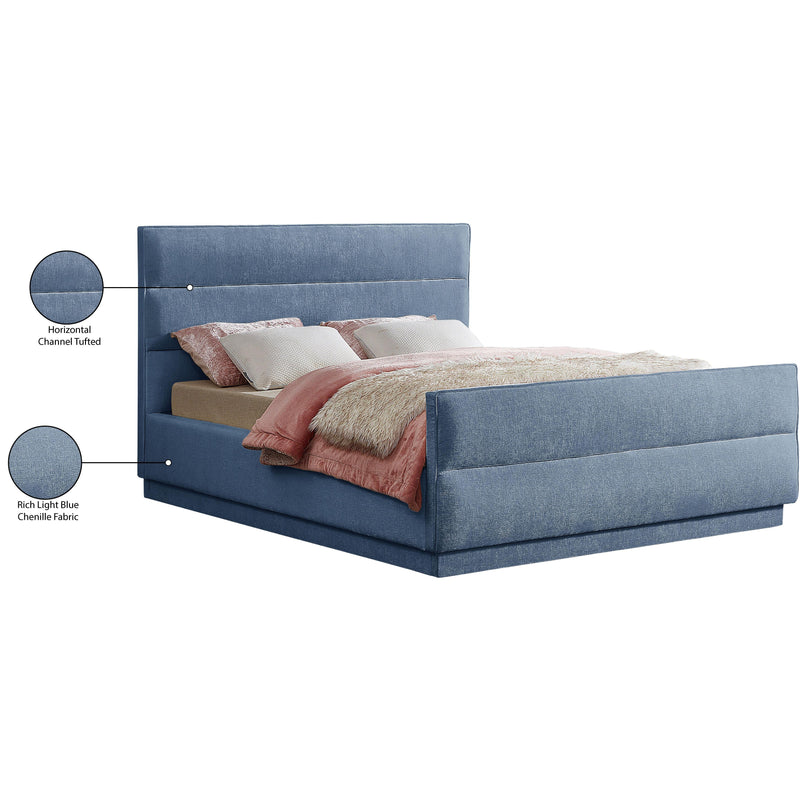 Meridian Paxton Light Blue Chenille Fabric King Bed (3 Boxes) IMAGE 8