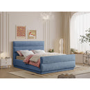 Meridian Paxton Light Blue Chenille Fabric Queen Bed (3 Boxes) IMAGE 2
