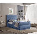 Meridian Paxton Light Blue Chenille Fabric Twin Bed (3 Boxes) IMAGE 2