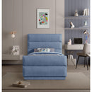 Meridian Paxton Light Blue Chenille Fabric Twin Bed (3 Boxes) IMAGE 4
