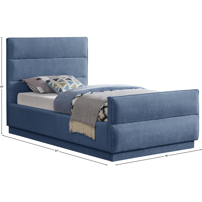 Meridian Paxton Light Blue Chenille Fabric Twin Bed (3 Boxes) IMAGE 9