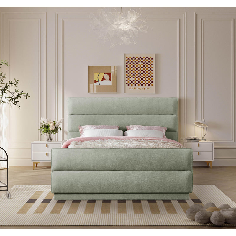Meridian Paxton Mint Chenille Fabric King Bed (3 Boxes) IMAGE 4