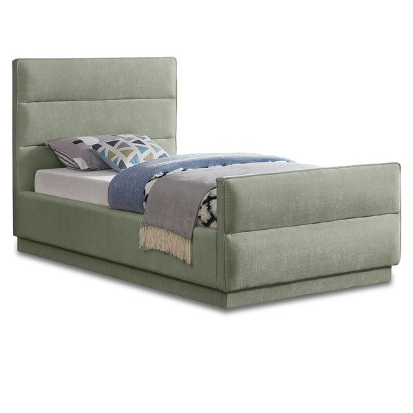 Meridian Paxton Mint Chenille Fabric Twin Bed (3 Boxes) IMAGE 1