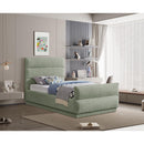 Meridian Paxton Mint Chenille Fabric Twin Bed (3 Boxes) IMAGE 2