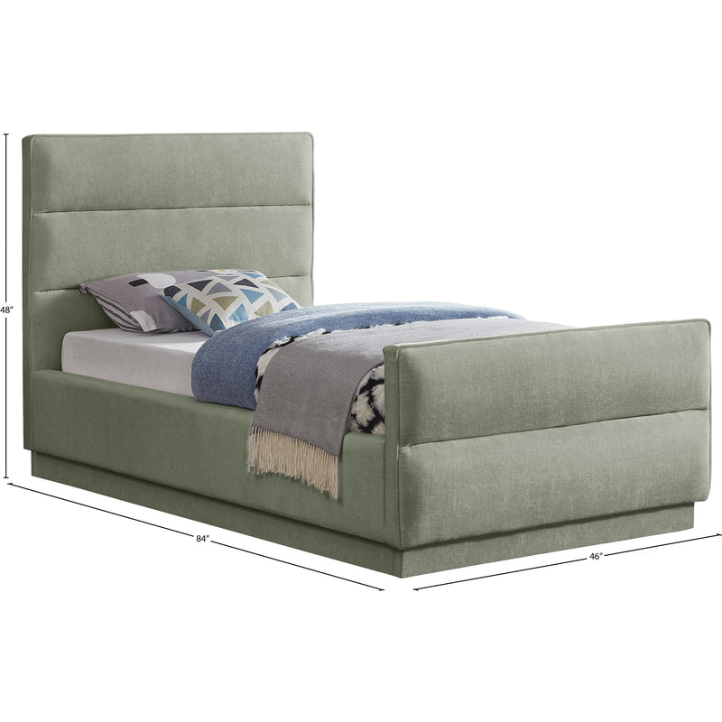 Meridian Paxton Mint Chenille Fabric Twin Bed (3 Boxes) IMAGE 9