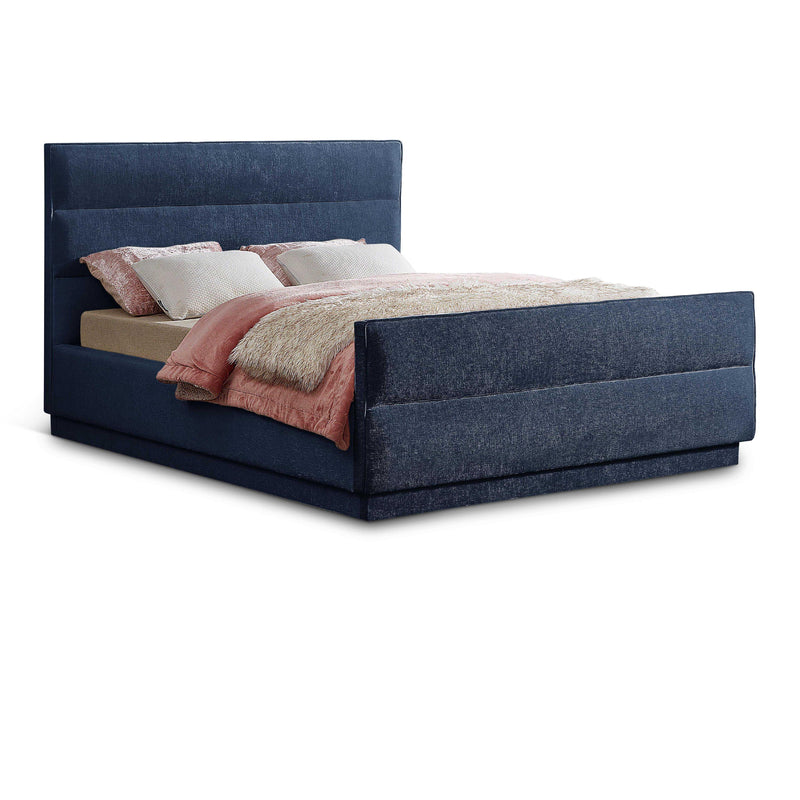 Meridian Paxton Navy Chenille Fabric King Bed (3 Boxes) IMAGE 1