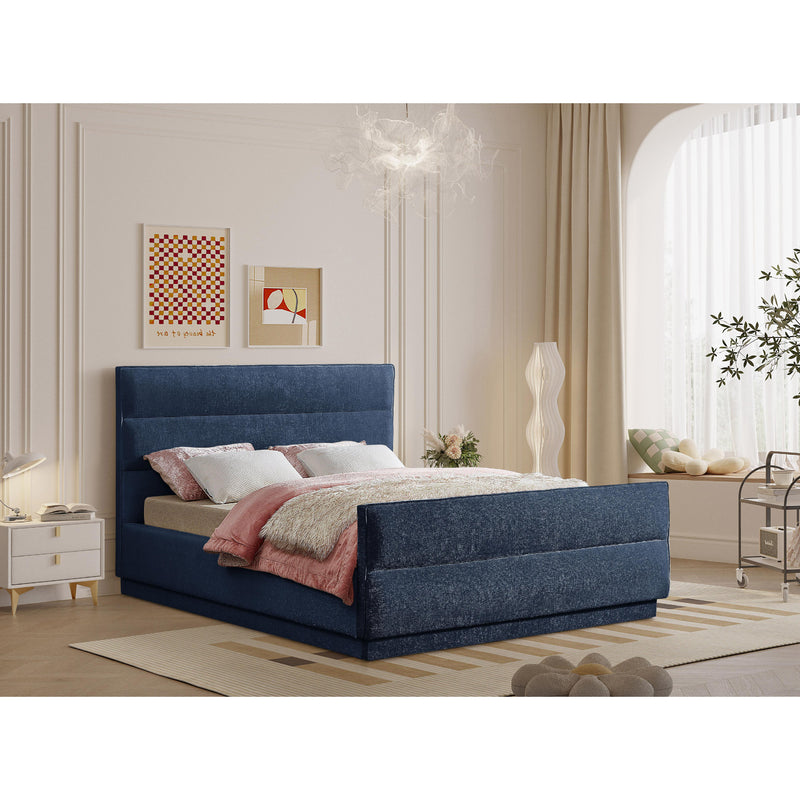 Meridian Paxton Navy Chenille Fabric King Bed (3 Boxes) IMAGE 2