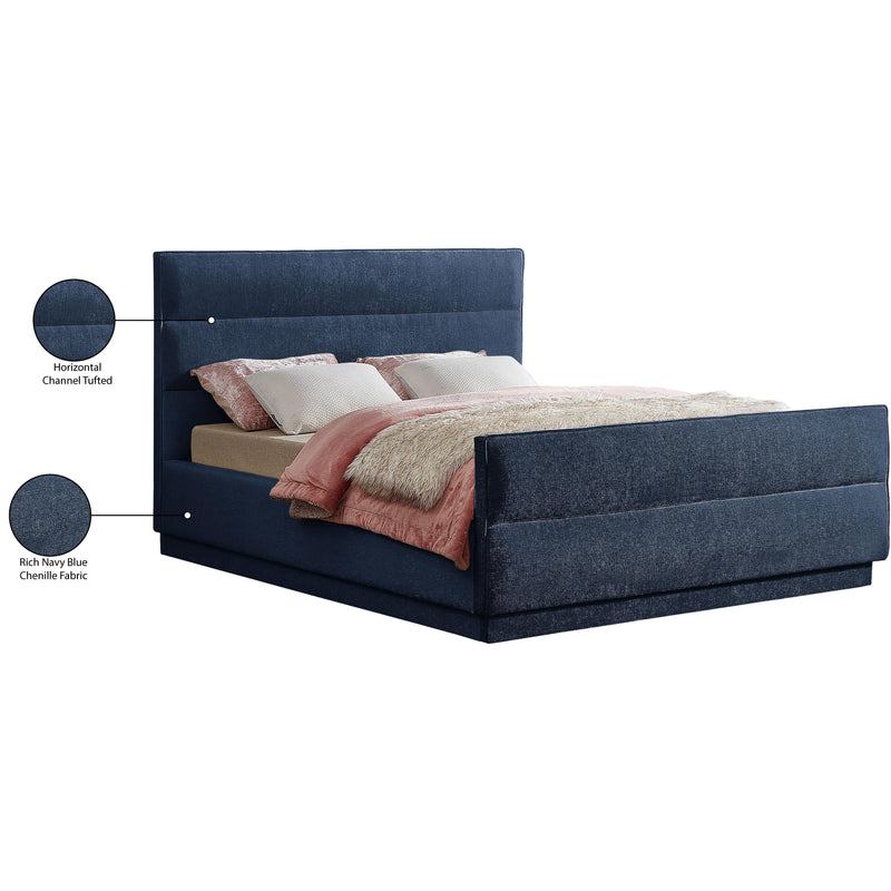 Meridian Paxton Navy Chenille Fabric King Bed (3 Boxes) IMAGE 8