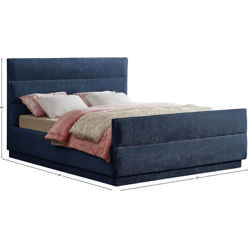 Meridian Paxton Navy Chenille Fabric King Bed (3 Boxes) IMAGE 9