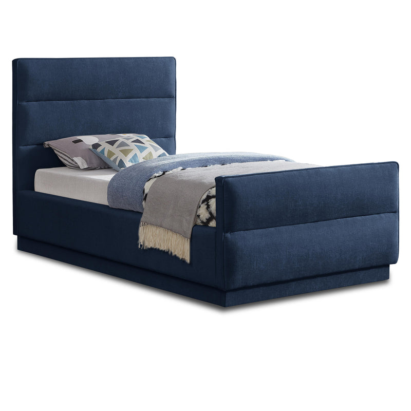 Meridian Paxton Navy Chenille Fabric Twin Bed (3 Boxes) IMAGE 1