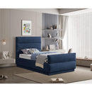 Meridian Paxton Navy Chenille Fabric Twin Bed (3 Boxes) IMAGE 2