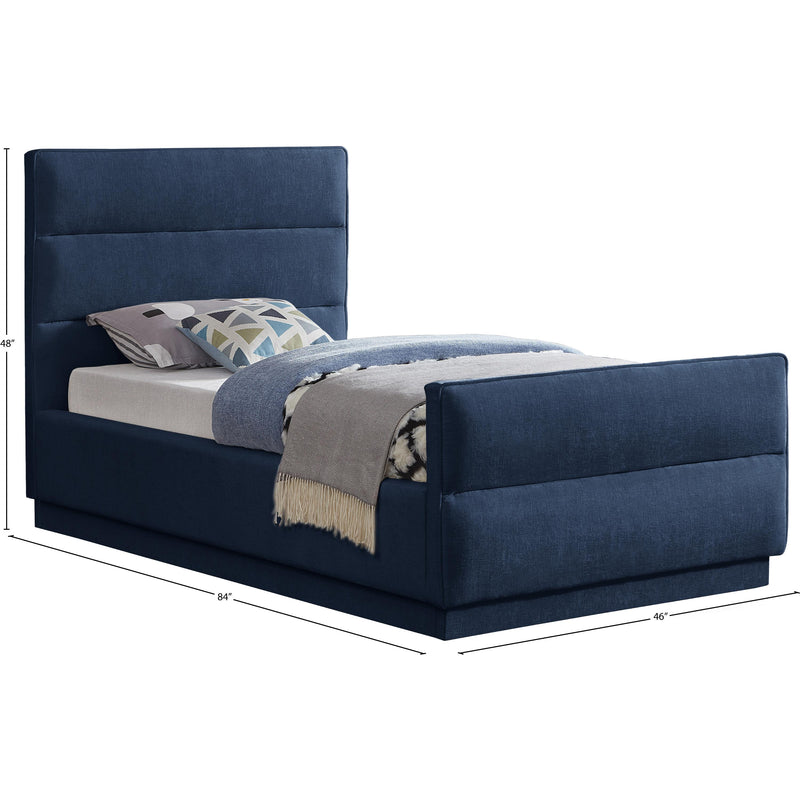 Meridian Paxton Navy Chenille Fabric Twin Bed (3 Boxes) IMAGE 9