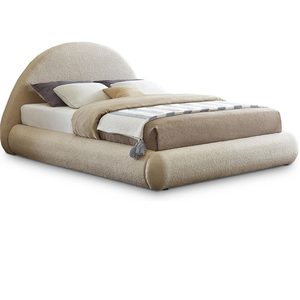 Meridian Rudy Beige Teddy Fabric Queen Bed IMAGE 1