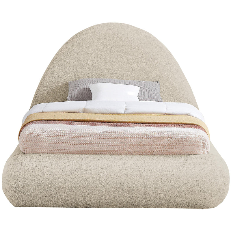 Meridian Rudy Beige Teddy Fabric Twin Bed IMAGE 3