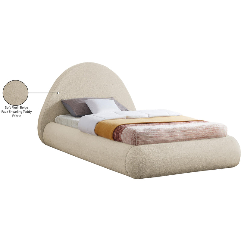 Meridian Rudy Beige Teddy Fabric Twin Bed IMAGE 9
