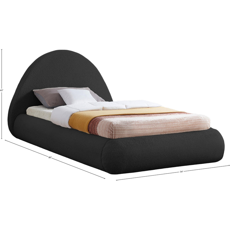 Meridian Rudy Black Teddy Fabric Twin Bed IMAGE 8