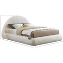 Meridian Rudy Cream Teddy Fabric Full Bed IMAGE 11