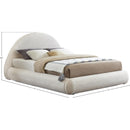 Meridian Rudy Cream Teddy Fabric Queen Bed IMAGE 11