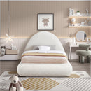 Meridian Rudy Cream Teddy Fabric Twin Bed IMAGE 4